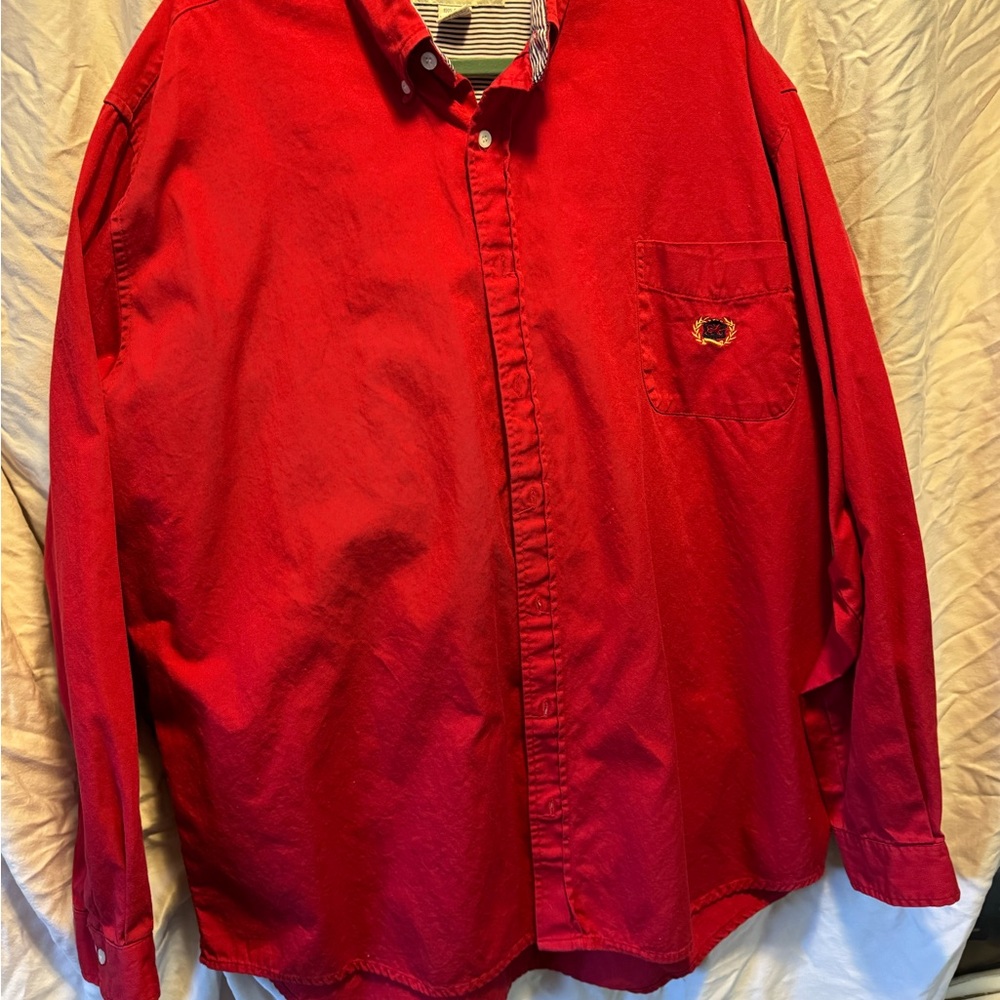 Merona Men's Vibrant Red Casual Button-Down Shirt